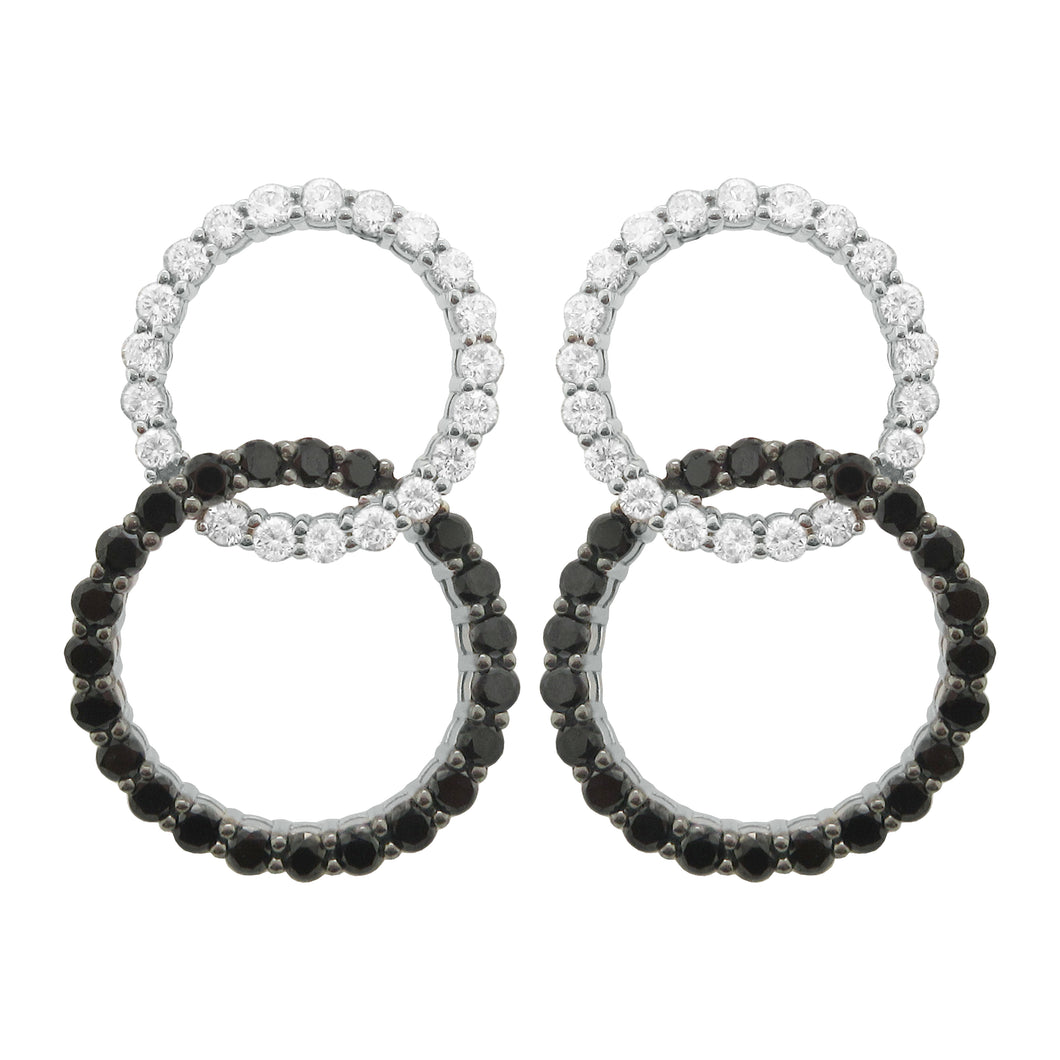 14K GOLD DIAMOND BLACK DIAMOND CHARLIE EARRINGS