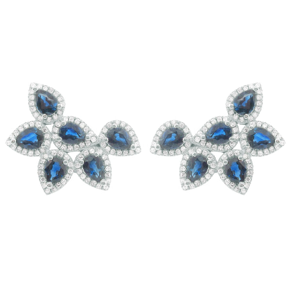 14K GOLD DIAMOND SAPPHIRE ANITA EARRINGS