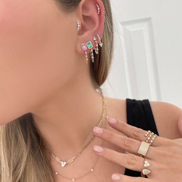 14K GOLD DIAMOND RYAN HUGGIES