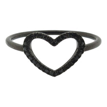 14K GOLD BLACK DIAMOND GISELE HEART RING