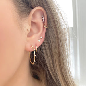 14K GOLD DIAMOND KIARA HOOPS