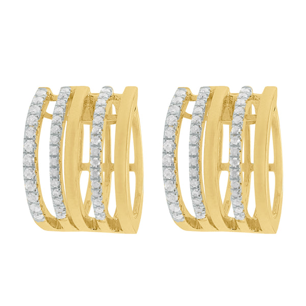 14K GOLD DIAMOND SELMA MINI HOOPS