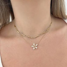 14K GOLD DIAMOND LARGE ROSIE NECKLACE