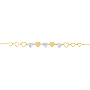 14K GOLD DIAMOND HANA HEART BRACELET