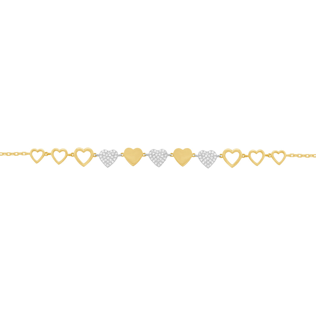 14K GOLD DIAMOND HANA HEART BRACELET