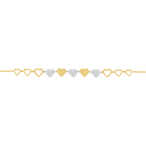 14K GOLD DIAMOND HANA HEART BRACELET