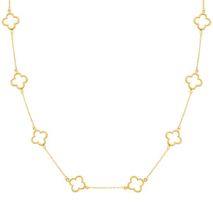 14k Gold Vermeil Clover Necklace Clover Carabiner Lock New 