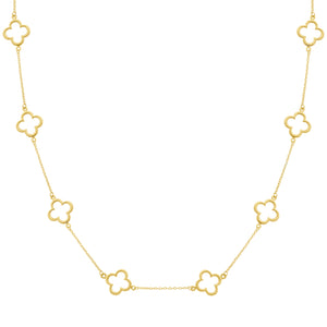 14K GOLD DIAMOND BIANCA CLOVER NECKLACE – Jen K Online