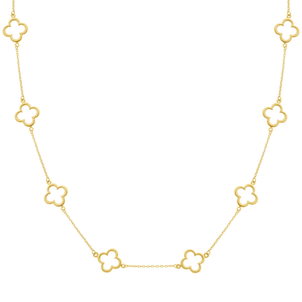 14K GOLD CLOVER NECKLACE