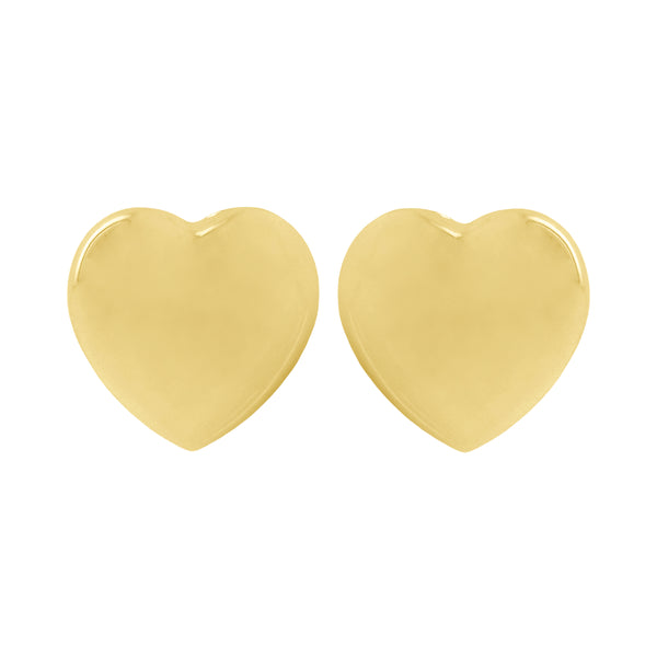 14K GOLD PUFFY HEART STUDS