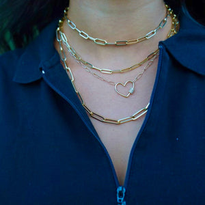 14K YELLOW GOLD 2MM 16" PAPERCLIP CHAIN NECKLACE