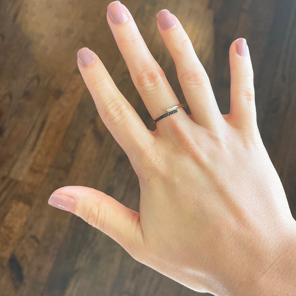 14K GOLD BLACK DIAMOND DEB RING