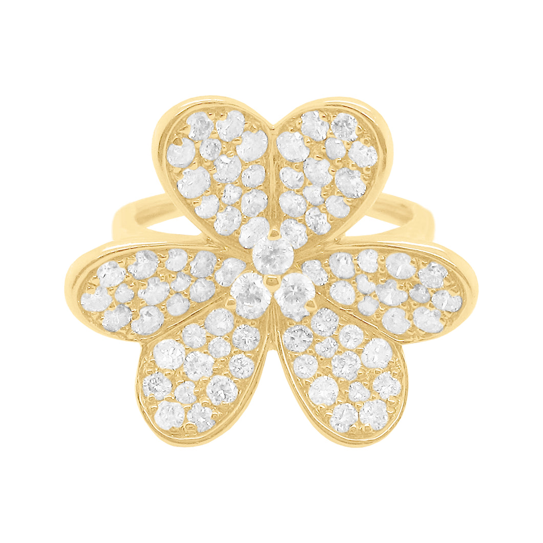 14K GOLD DIAMOND ARIANNA CLOVER RING