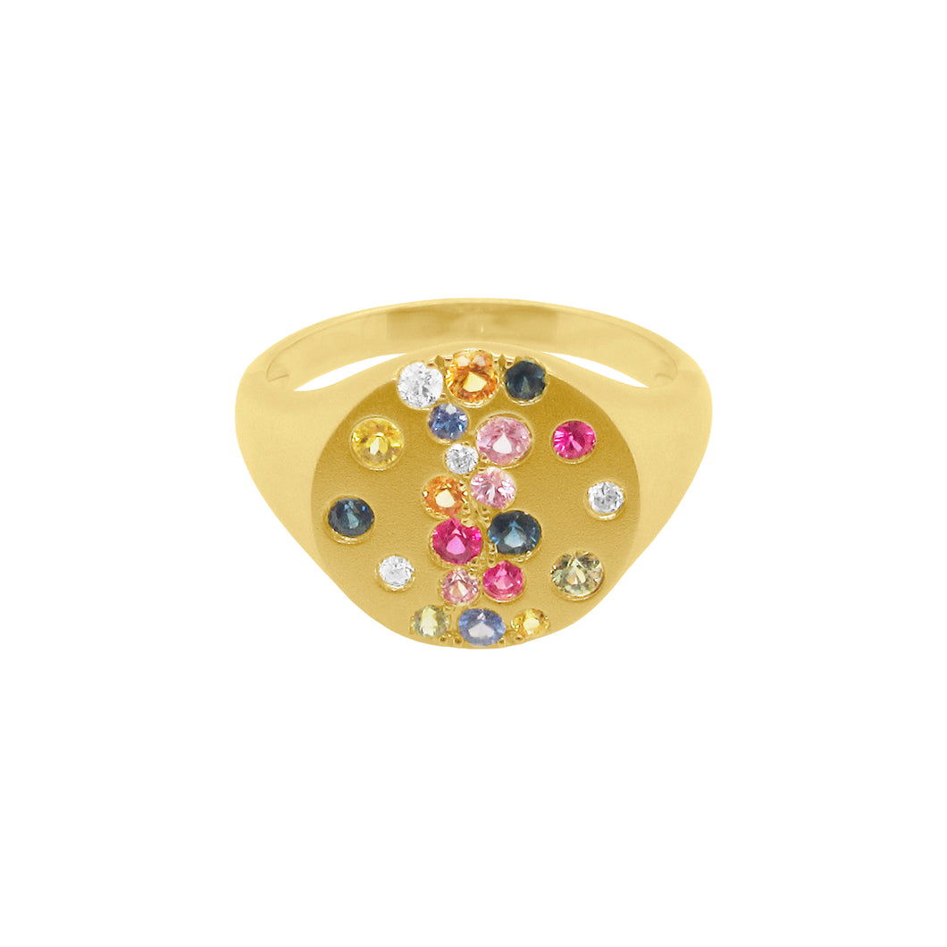 14K GOLD DIAMOND MULTICOLOR SAPPHIRE COLETTE CONFETTI RING