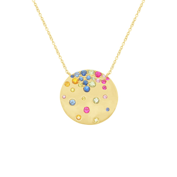 14K GOLD MULTICOLOR SAPPHIRE LYDIA CONFETTI NECKLACE