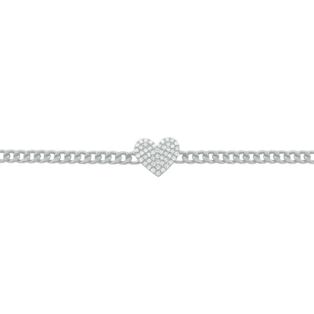 14K GOLD DIAMOND COREY HEART BRACELET