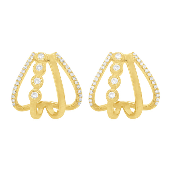 14K GOLD DIAMOND MARIANA EARRINGS