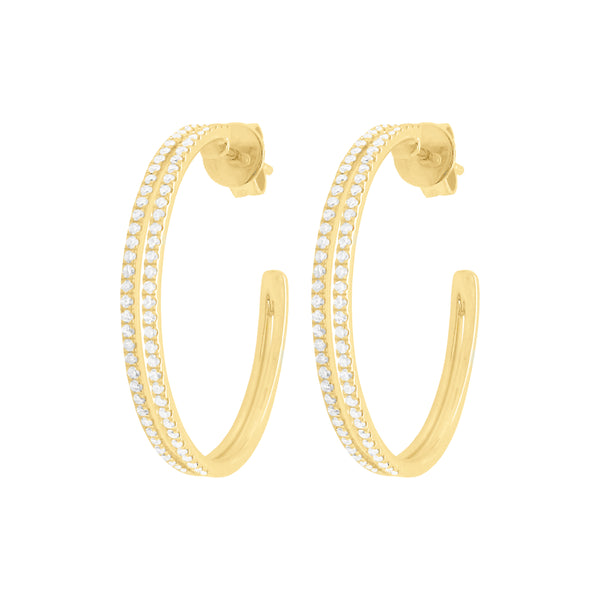 14K GOLD DIAMOND NADINE HOOPS