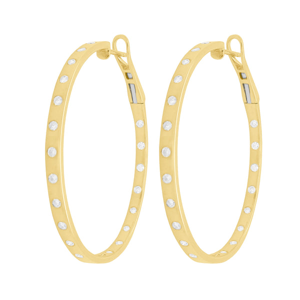 14K GOLD DIAMOND CAMILLE HOOPS