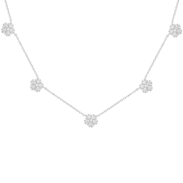 14K GOLD DIAMOND ARIA FLOWER NECKLACE