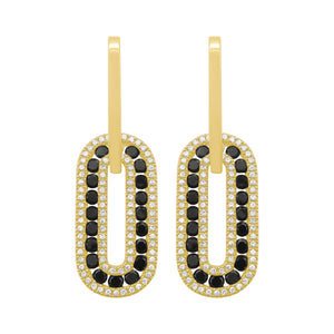 14K GOLD DIAMOND BLACK DIAMOND LILAH EARRINGS