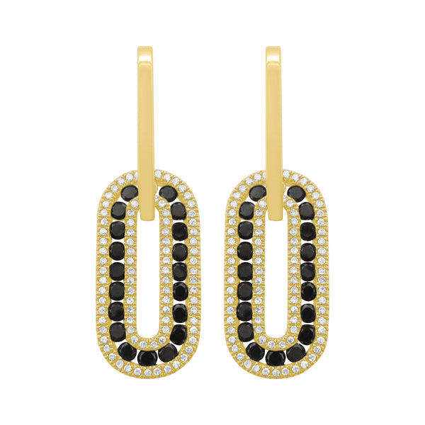 14K GOLD DIAMOND BLACK DIAMOND LILAH EARRINGS