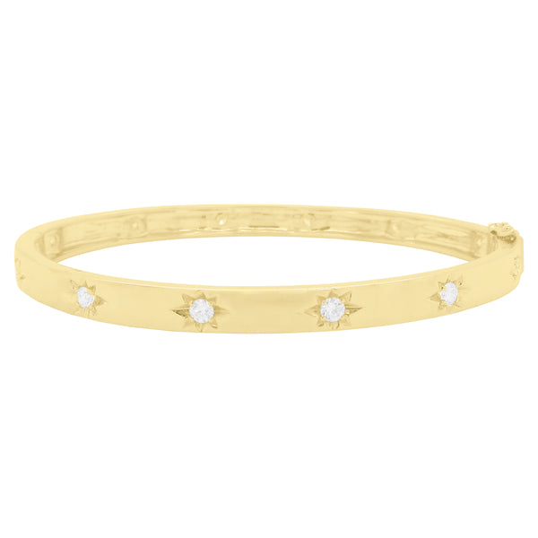 14K GOLD DIAMOND WILLA STARBURST BANGLE