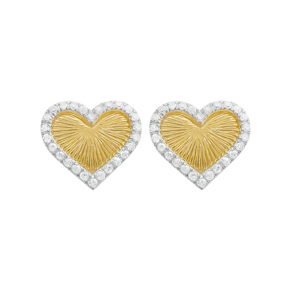 14K GOLD DIAMOND CHERYL HEART STUDS