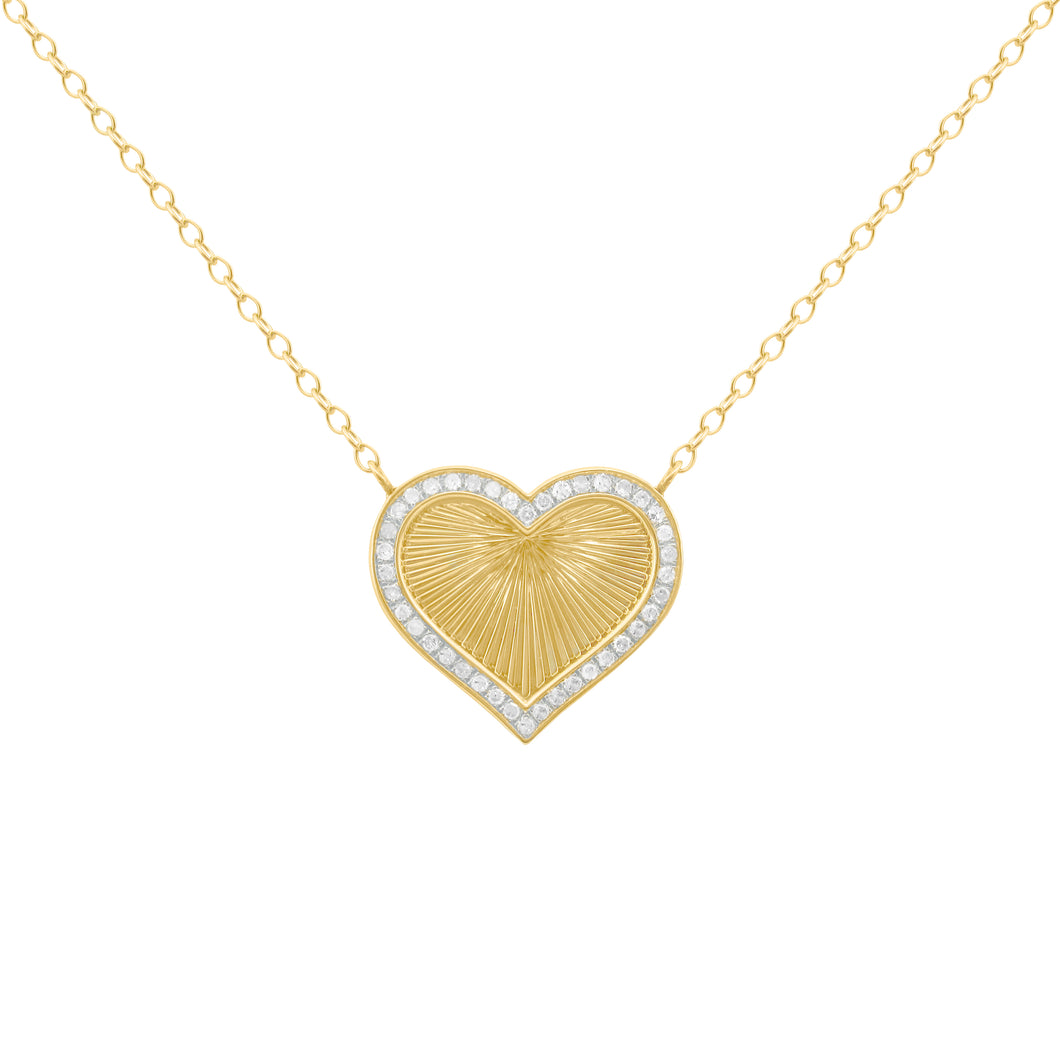 14K GOLD DIAMOND CHERYL HEART NECKLACE