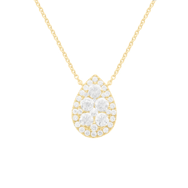 14K GOLD DIAMOND LARGE PALOMA PEAR NECKLACE