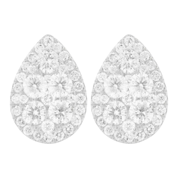 14K GOLD DIAMOND MEDIUM PALOMA PEAR STUDS