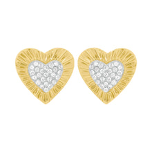 14K GOLD DIAMOND CHARLENE HEART STUDS