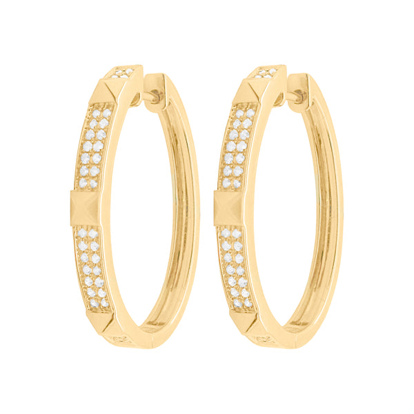 14K GOLD DIAMOND SAMMY SPIKE HOOPS