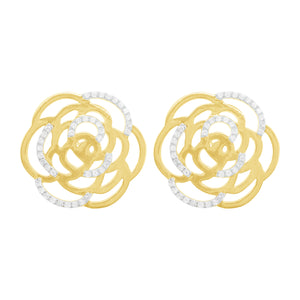 14K GOLD DIAMOND AMARA FLOWER EARRINGS