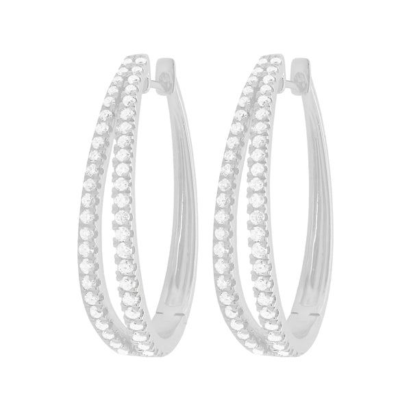 14K GOLD DIAMOND MEDIUM AVA HOOPS