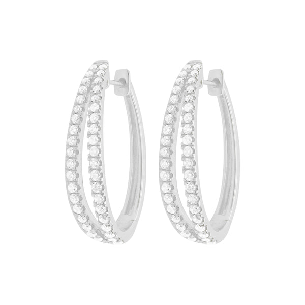 14K GOLD DIAMOND SMALL AVA HOOPS