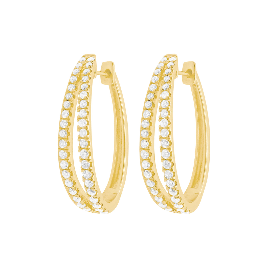 14K GOLD DIAMOND SMALL AVA HOOPS