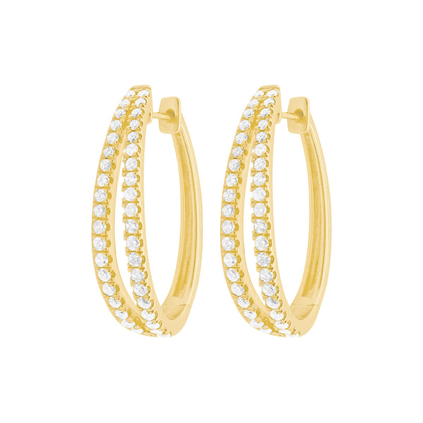 14K GOLD DIAMOND SMALL AVA HOOPS