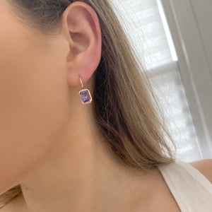 14K GOLD AMETHYST SINGLE FREYA EARRINGS