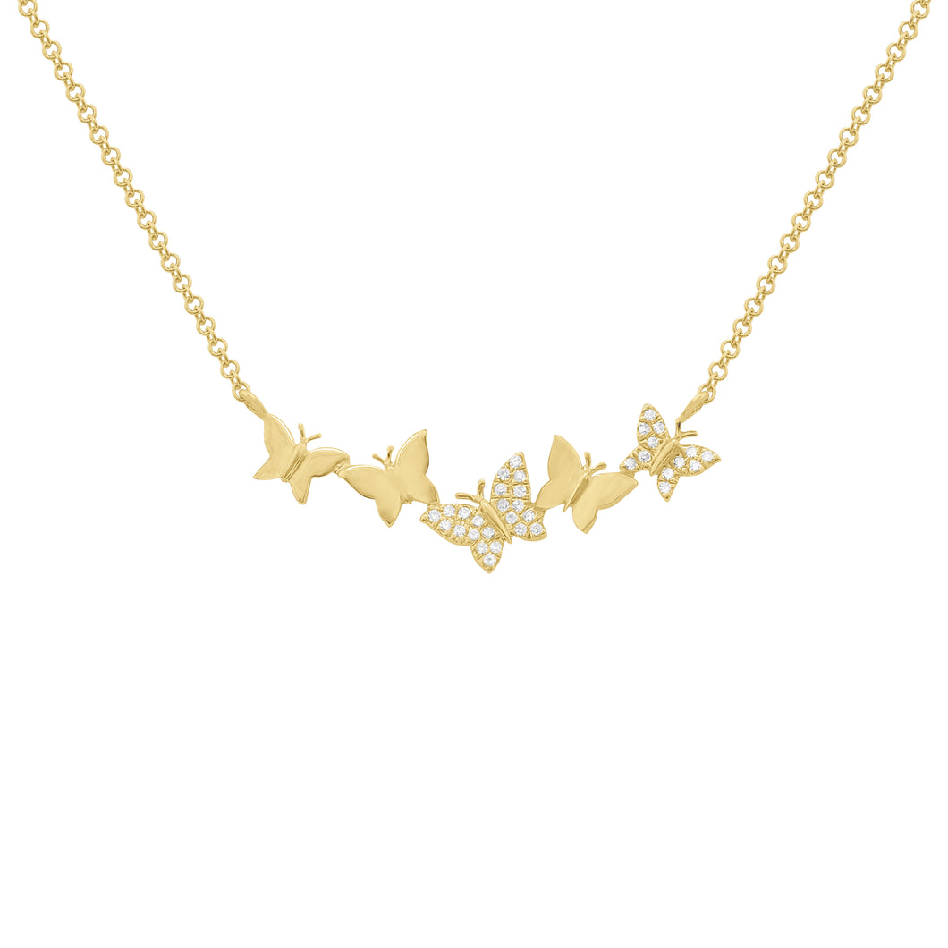 14K GOLD DIAMOND BLAIRE BUTTERFLY NECKLACE