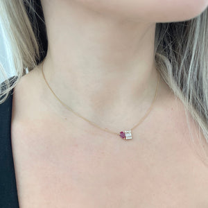 14K GOLD DIAMOND RUBY KELSEY NECKLACE