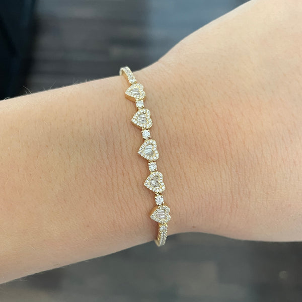 14K GOLD DIAMOND KORAL HEART BRACELET