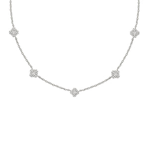 14K GOLD DIAMOND WILLOW CLOVER NECKLACE