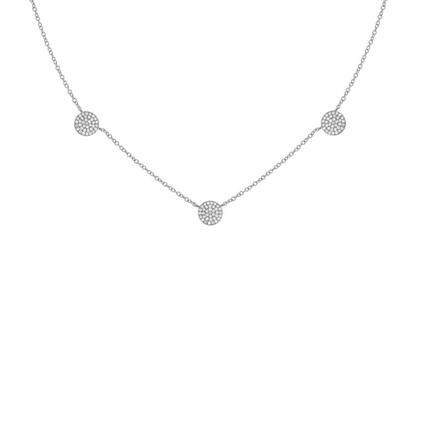 14K GOLD DIAMOND THREE CIRCLE CASEY NECKLACE