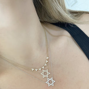 14K GOLD DIAMOND STAR OF DAVID NECKLACE
