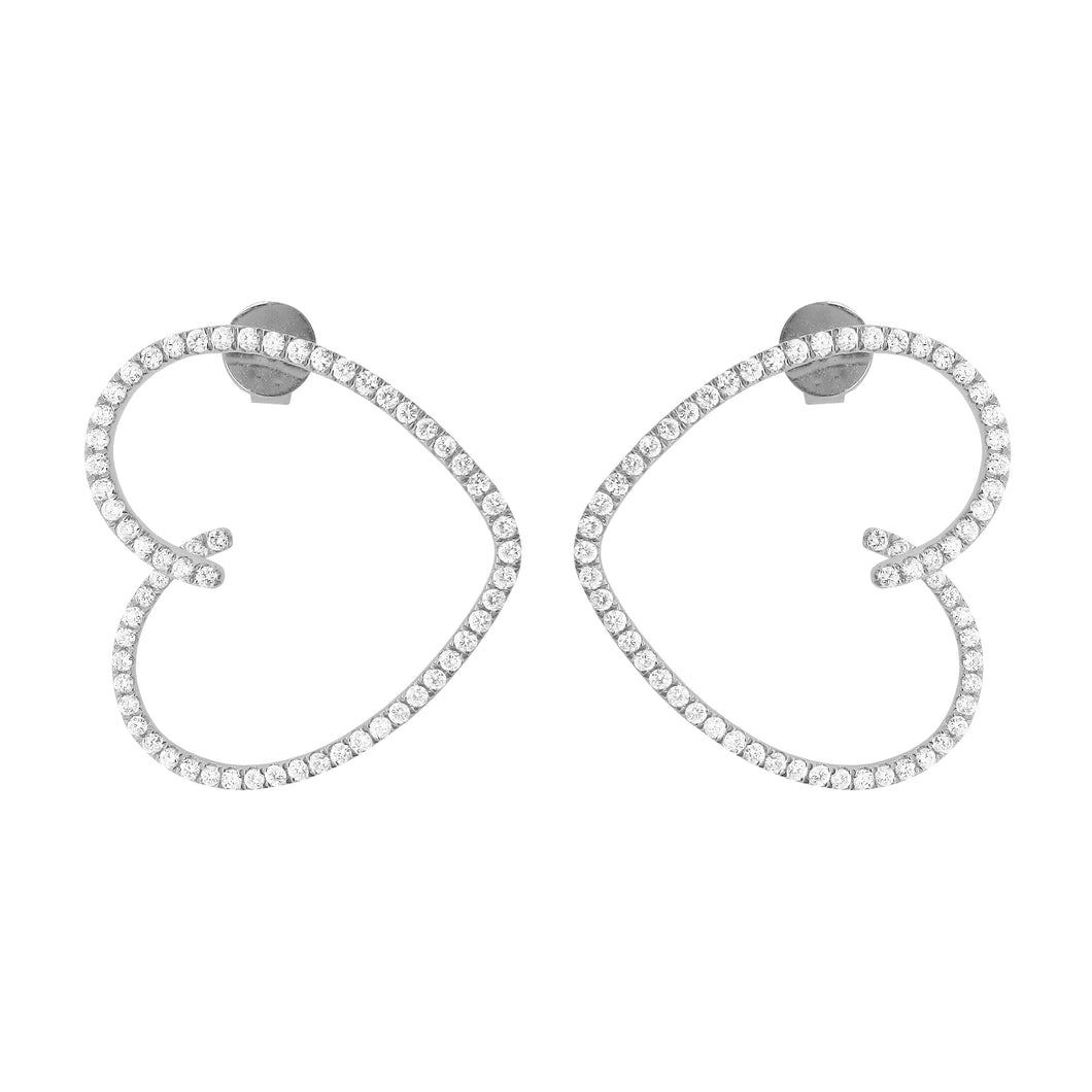 14K GOLD DIAMOND LANI HEART EARRINGS
