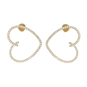14K GOLD DIAMOND LANI HEART EARRINGS