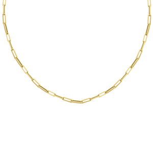 14K YELLOW GOLD 2MM 16" PAPERCLIP CHAIN NECKLACE