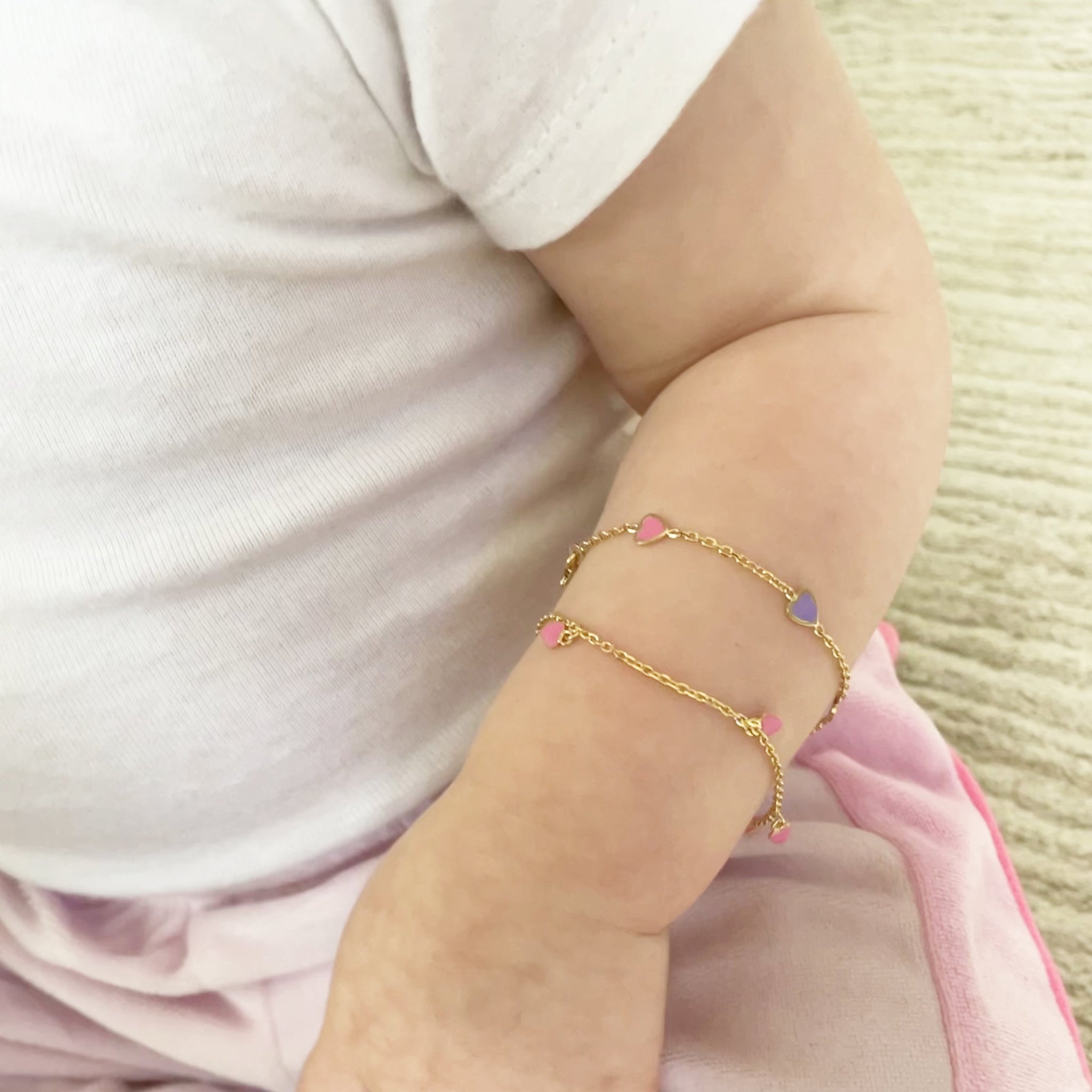 14K Gold Cuban Link Engravable ID Baby Bracelet