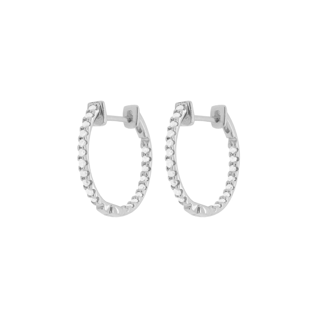 14K GOLD DIAMOND MINI HOOPS